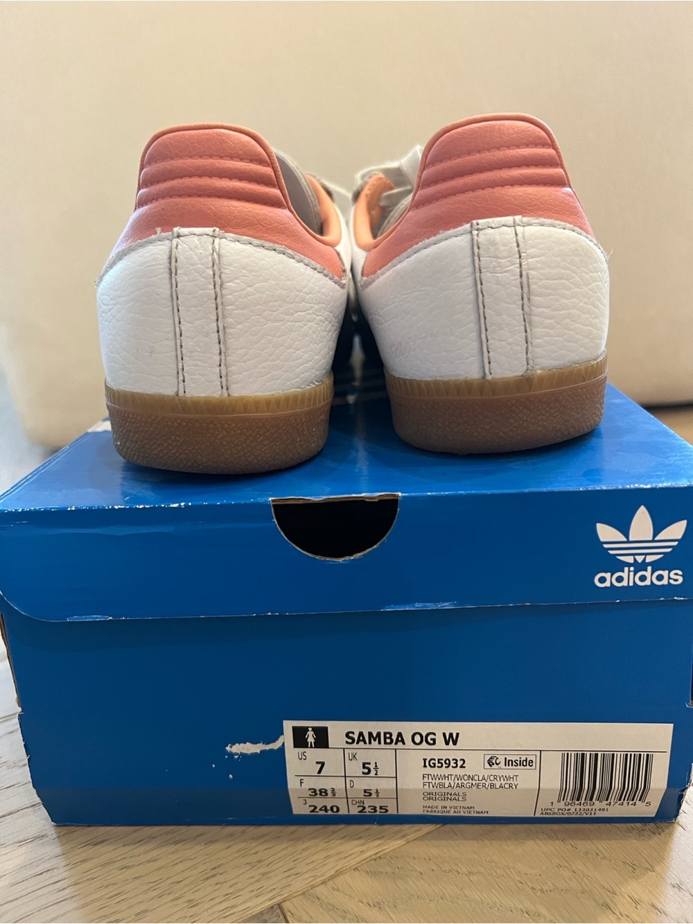 adidas Samba OG Cloud White / Wonder Clay / Crystal White - Picture 4 of 6